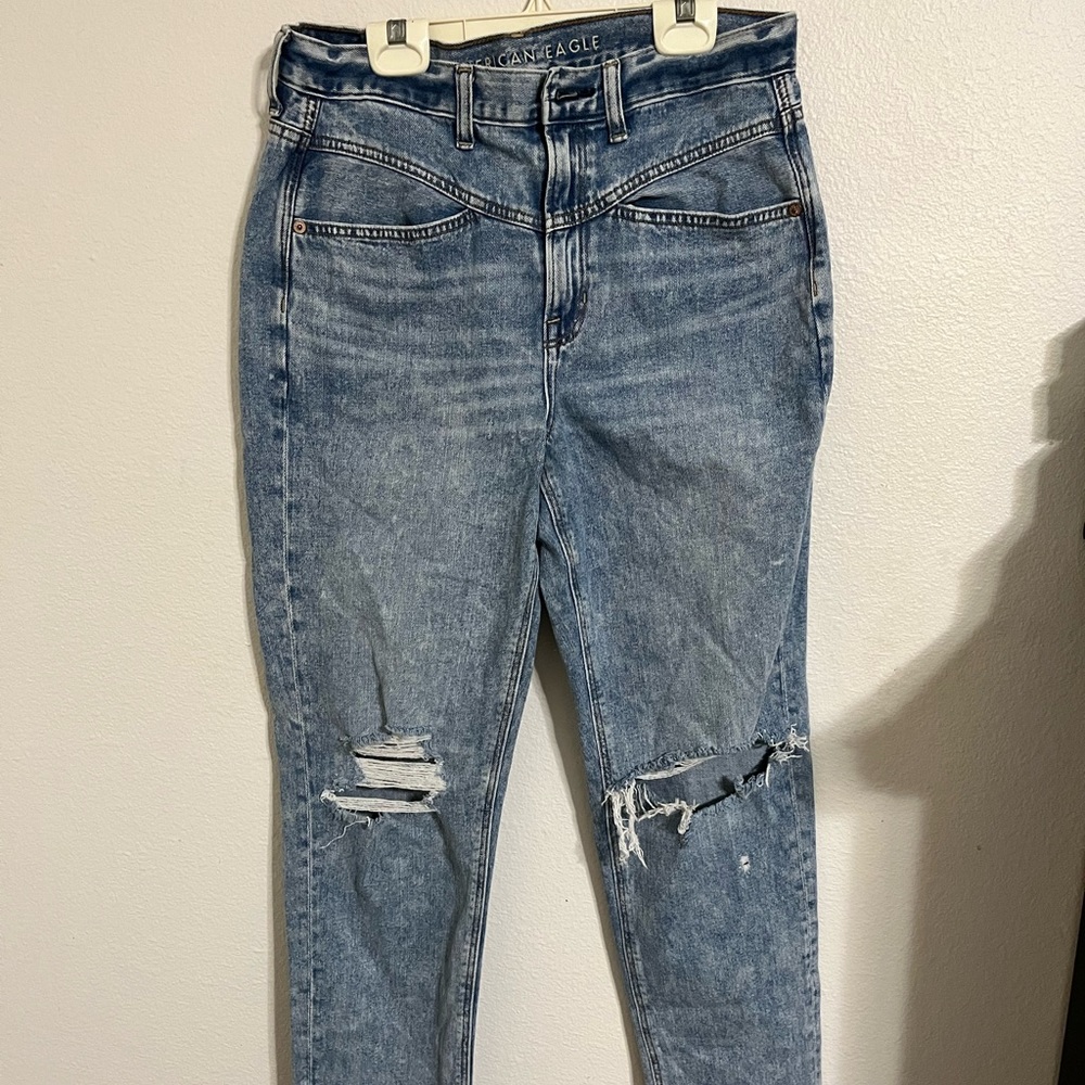 American Eagle Vintage Inspired Ripped Mom Jeans